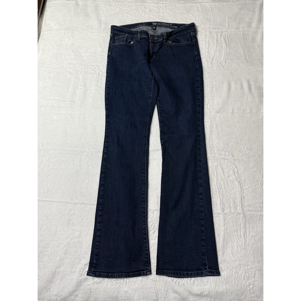 GAP Women's 10 Blue Dark‎ Wash Low Rise Sexy Bootcut Denim Jeans 32x32